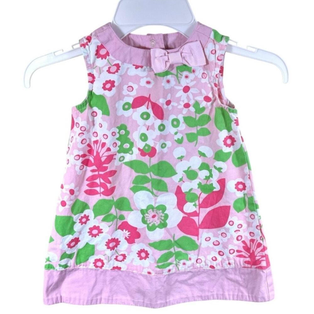Gymboree Baby Girl Pink Floral Sun Dress Sleeveless Size 12-18 Mo